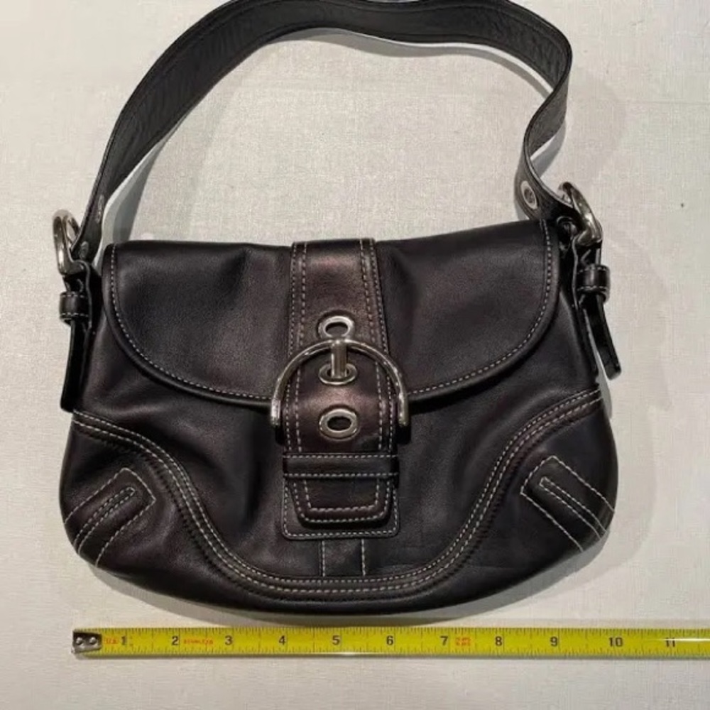 Black leather Coach bag